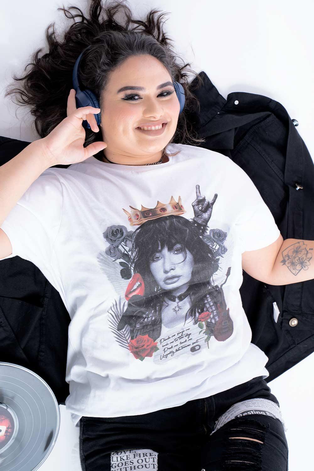 Camiseta Demi Lovato Vintage Collages - Cápsula Shop