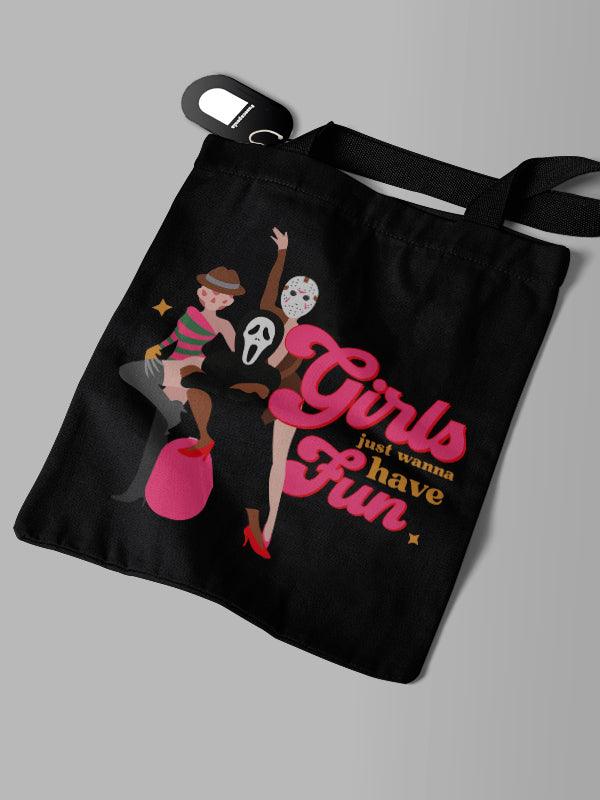 Ecobag Preta Girls Just Wanna Have Fun Rebobina - Cápsula Shop