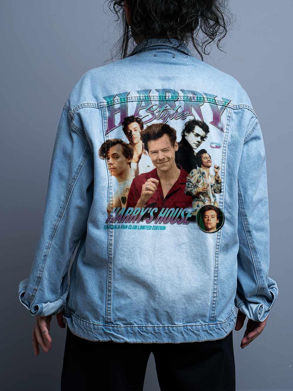 Jaqueta Jeans Oversize Unissex Harry Styles Fan Club - Cápsula Shop