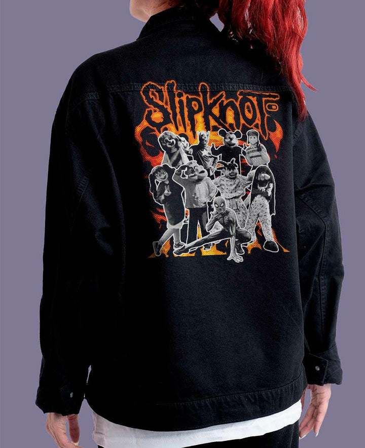 Jaqueta Jeans Preta Oversize Unissex Slipknot Carreta Furacão