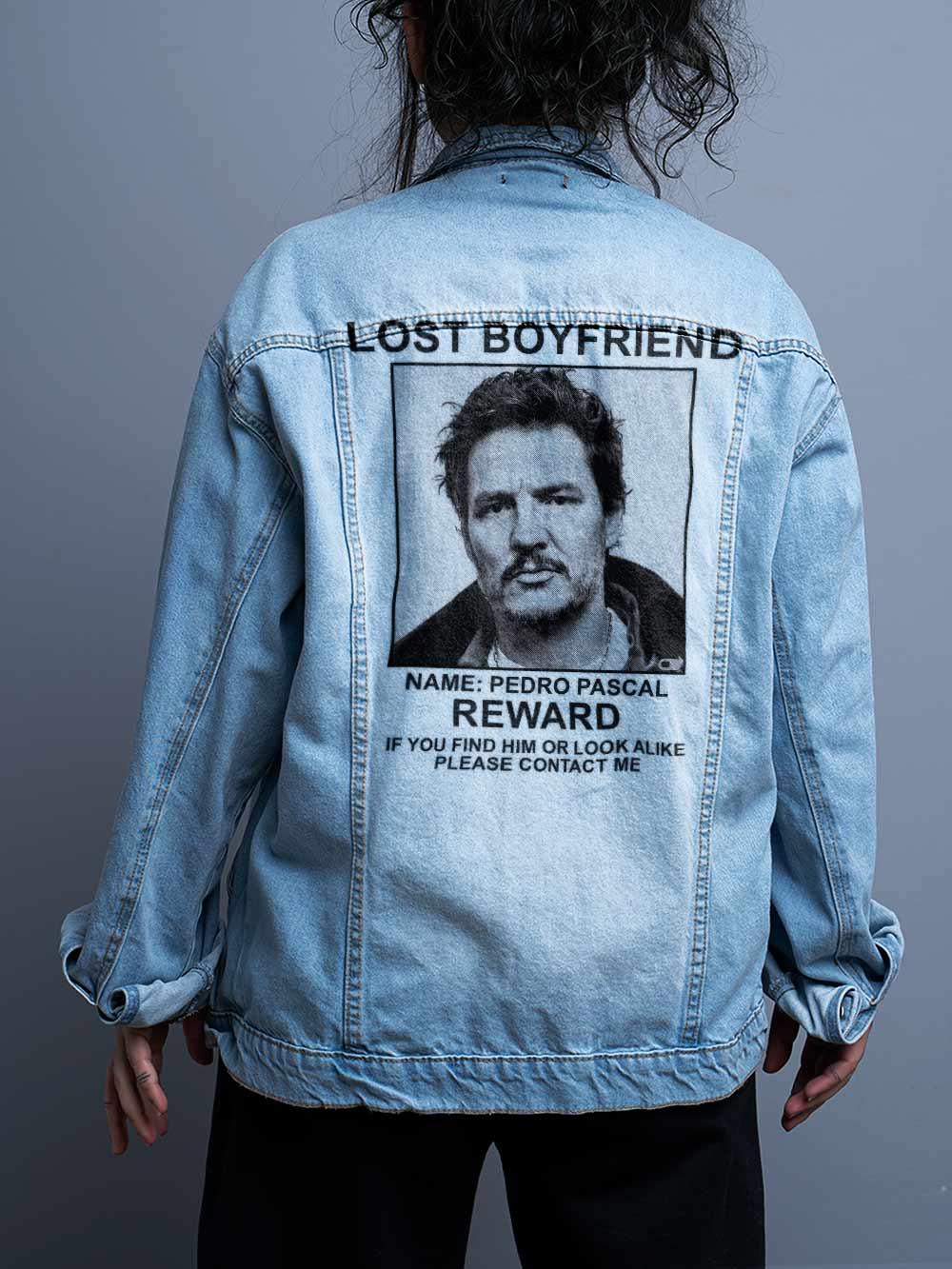 Jaqueta Jeans Oversize Unissex Pedro Pascal Lost Boyfriend - Cápsula Shop