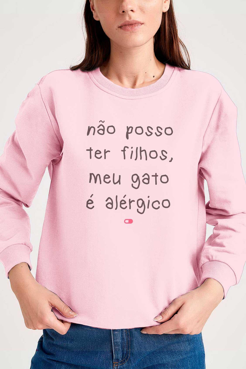 Blusa de Moletom Não Posso ter Filhos Gato - Cápsula Shop