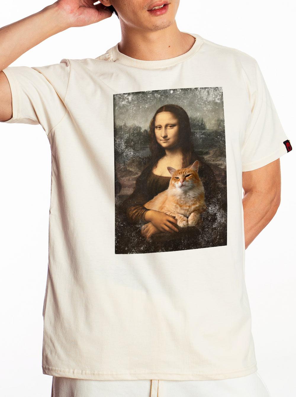 Camiseta Monalisa Gato - Cápsula Shop