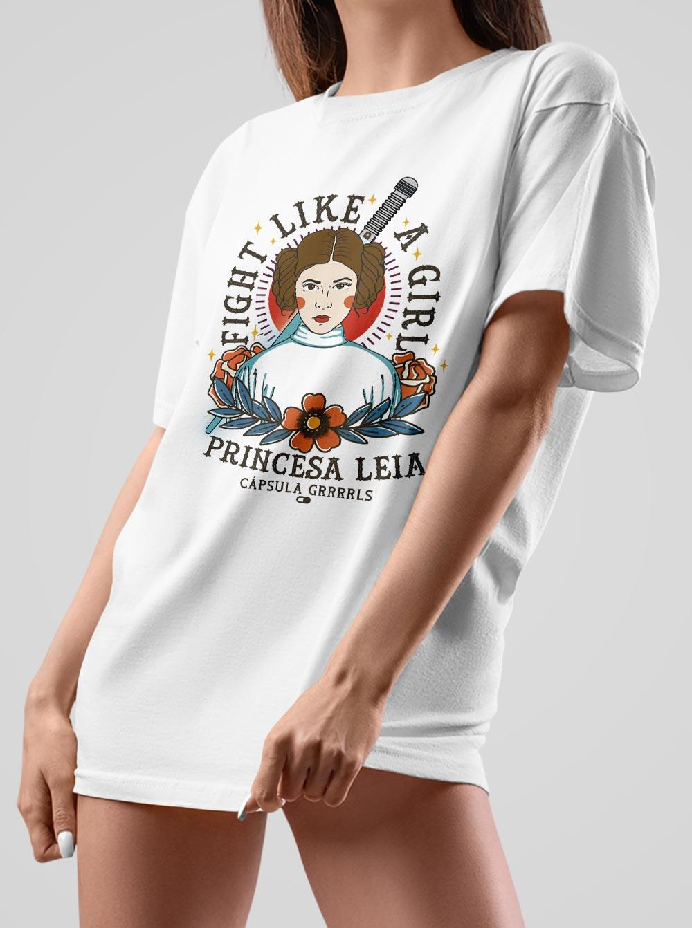 Camiseta Fight Like a Girl Princesa Leia - Cápsula Shop