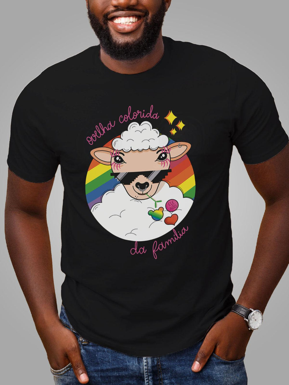 Camiseta Ovelha Colorida Joga Pedra Na Geni - Cápsula Shop