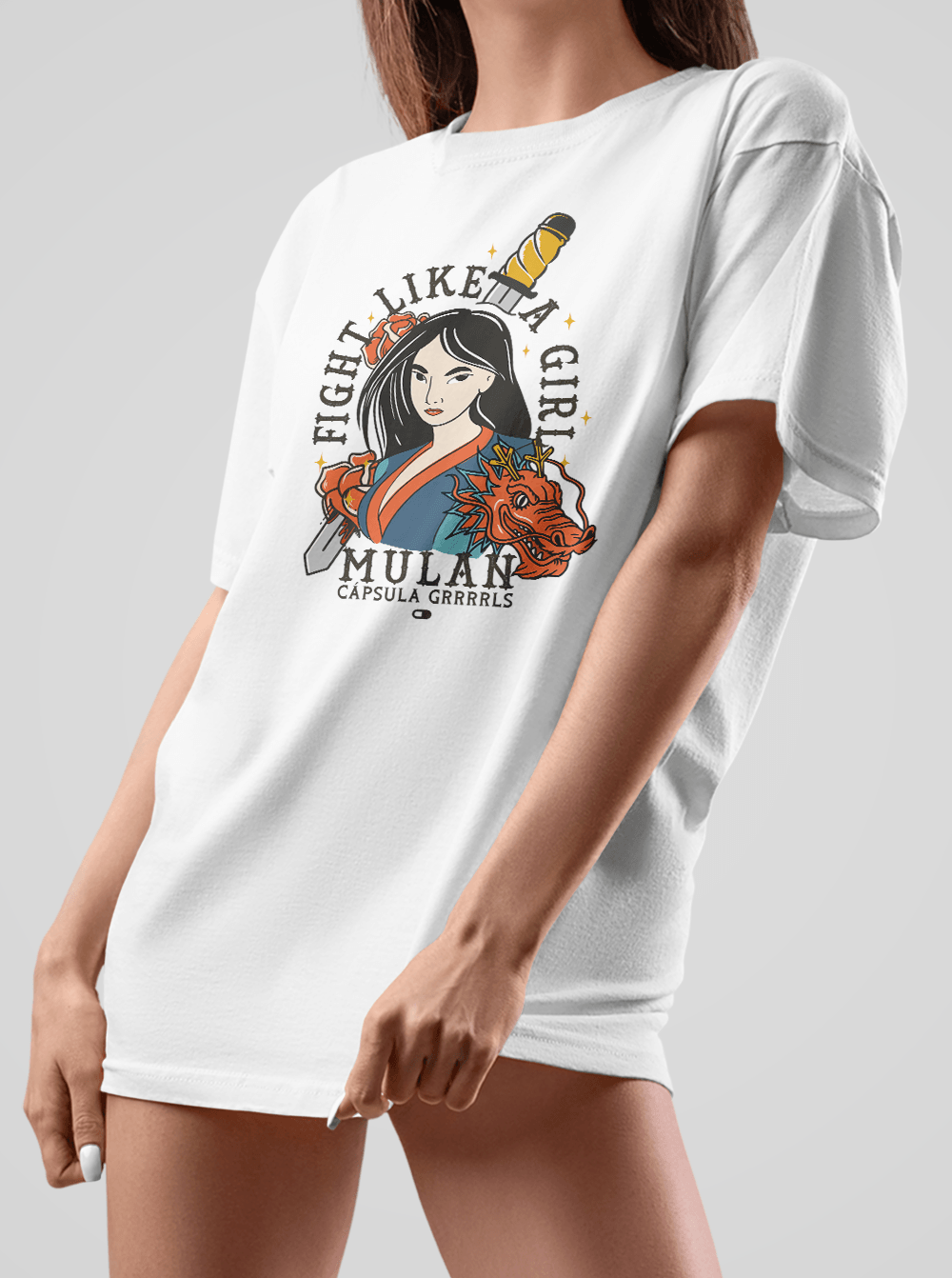 Camiseta Fight Like a Girl Mulan - Cápsula Shop