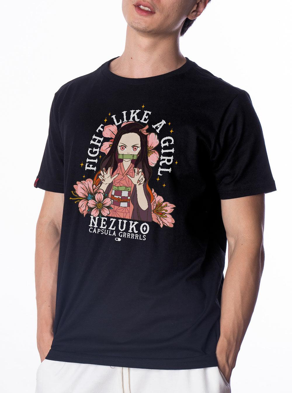 Camiseta Fight Like a Girl Nezuko - Cápsula Shop