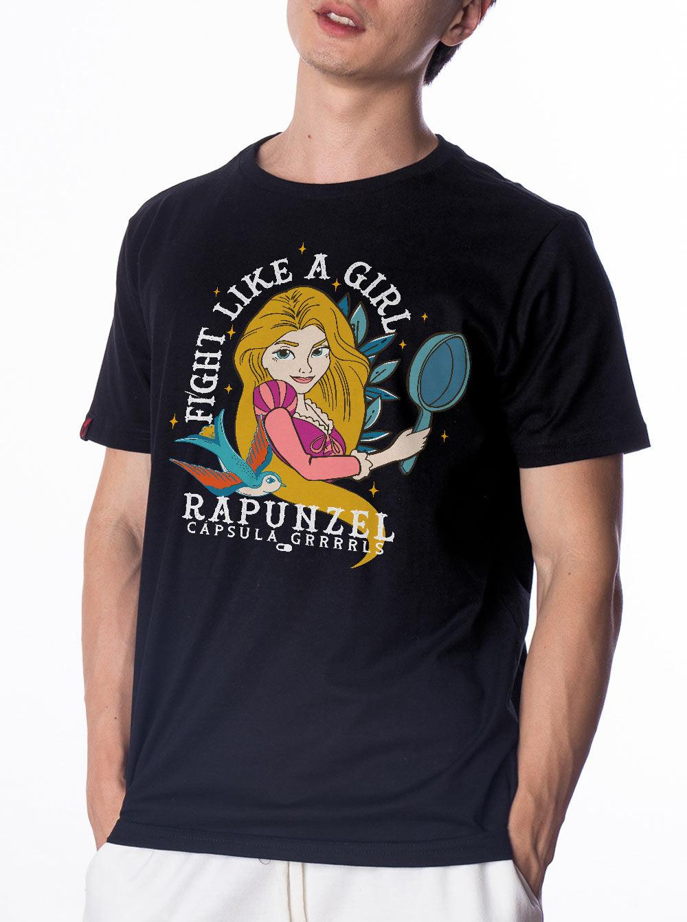 Camiseta Fight Like a Girl Rapunzel - Cápsula Shop