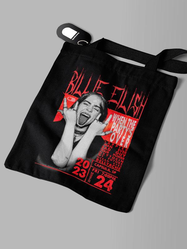 Ecobag Preta Billie Eilish Rock Poster - Cápsula Shop