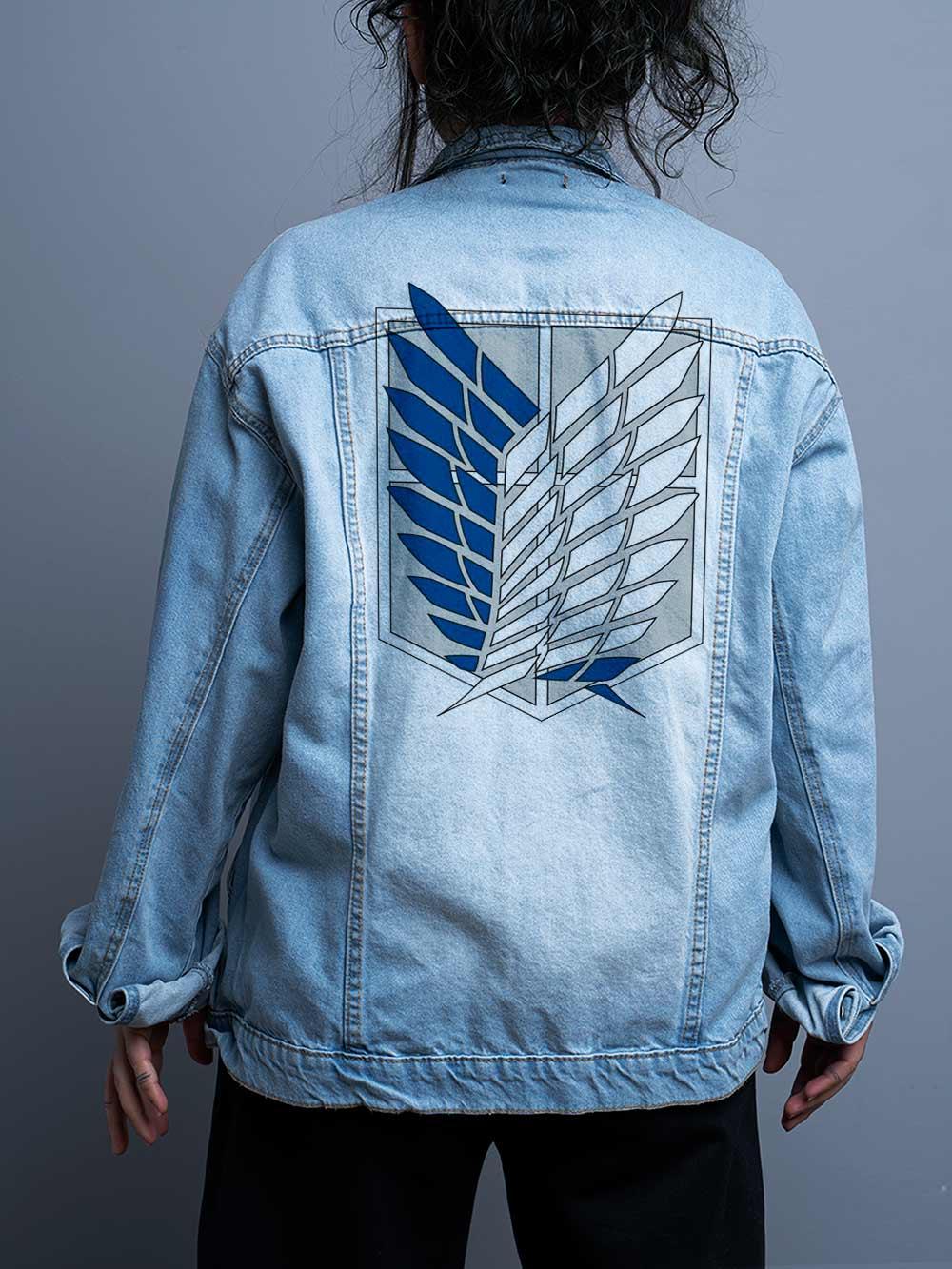 Jaqueta jeans de botão Attack on Titan Shingeki no Kyojin Legion Cosplay  Wings of Freedom Casacos com capuz, Perguntas frequentes, 3XL em Promoção é  no Buscapé