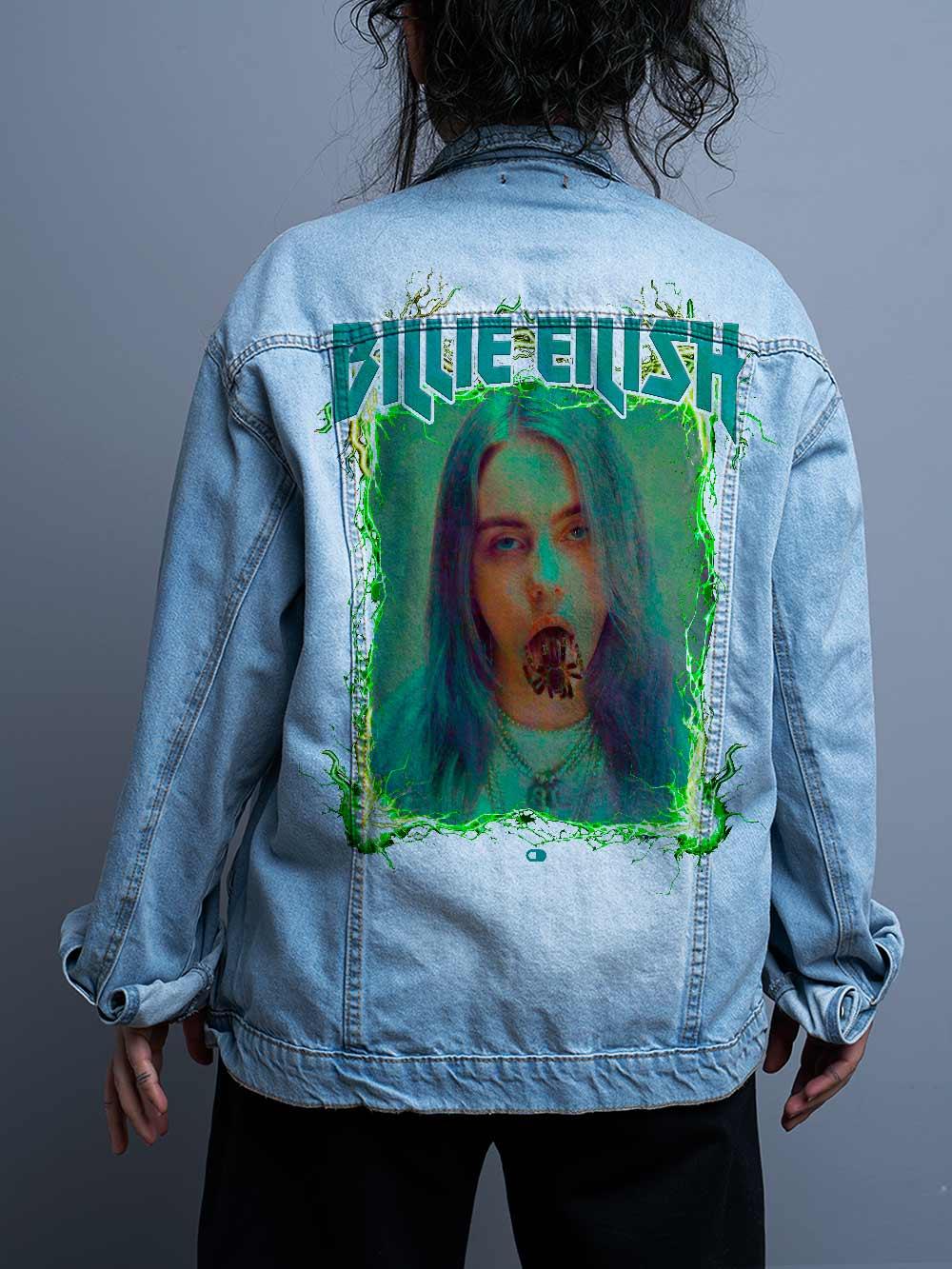 Jaqueta Jeans Oversize Unissex Billie Eilish Rockstar Diva - Cápsula Shop